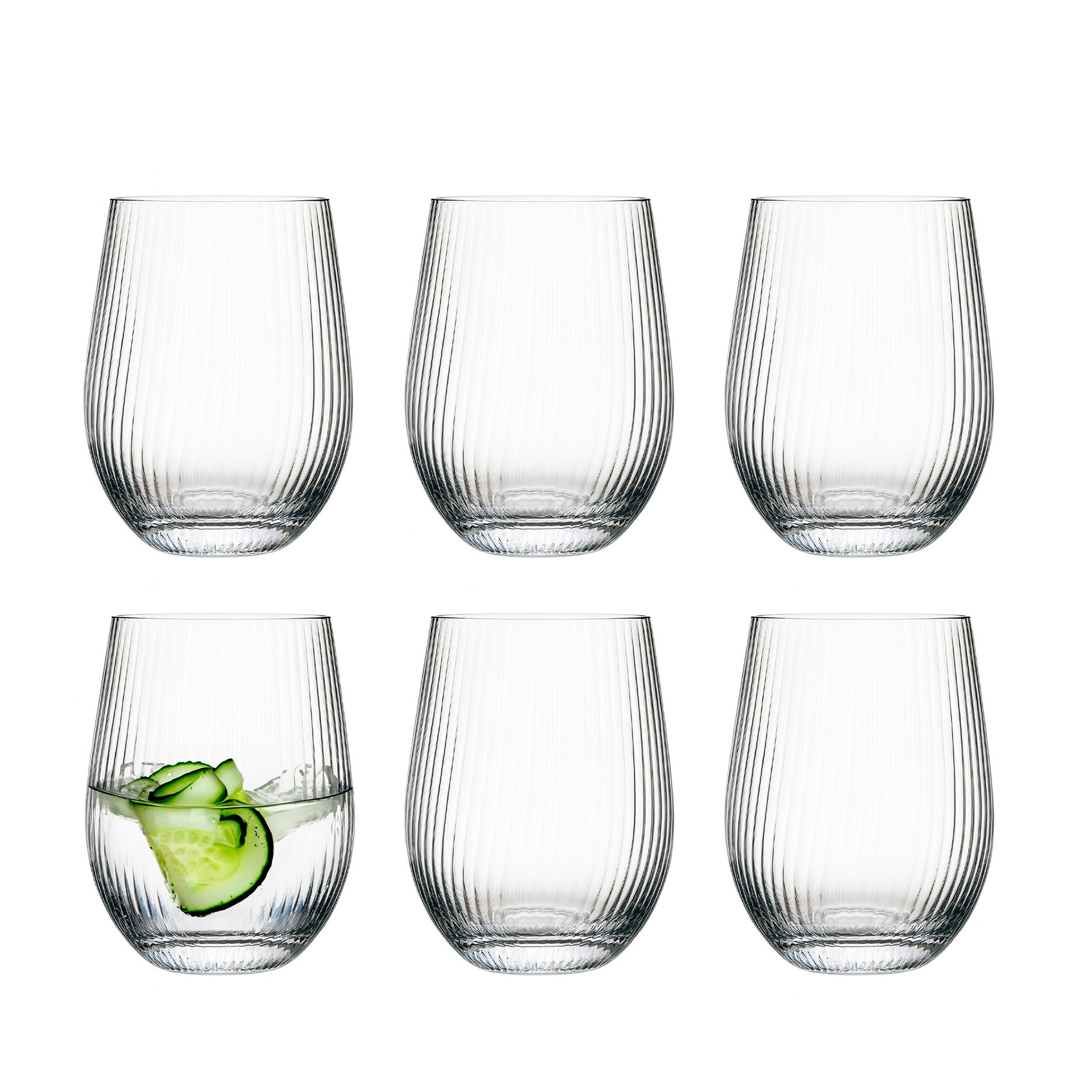 Ribbed drikkglas 6stk